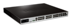 20-Port PoE Gigabit xStack Managed L2+ Stackable switch with 4 Gigabit Combo BASE-T/SFP ports and 4 10G SFP+ ports
